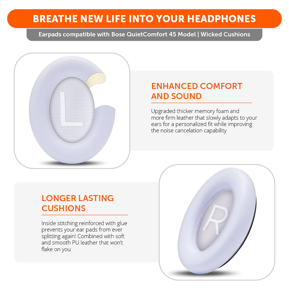 Apos Audio Wicked Cushions Ear Pads Bose QC45 Replacement Ear Pads