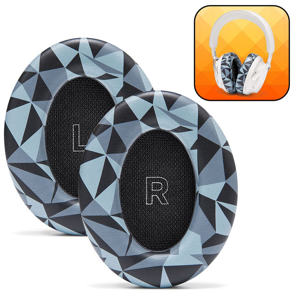 Apos Audio Wicked Cushions Ear Pads Bose QuietComfort Ultra Gen 1 & Gen 2 Earpads - WC PadZ QC Ultra Geo Grey