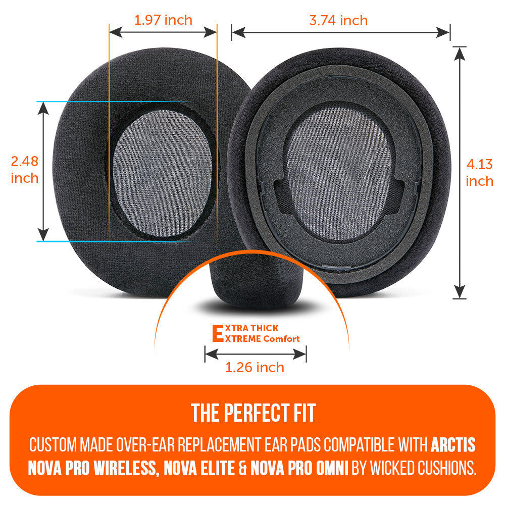 Apos Audio Wicked Cushions Ear Pads Nova Pro Wireless, Nova Elite & Nova Pro Omni Earpads - WC StealthZ