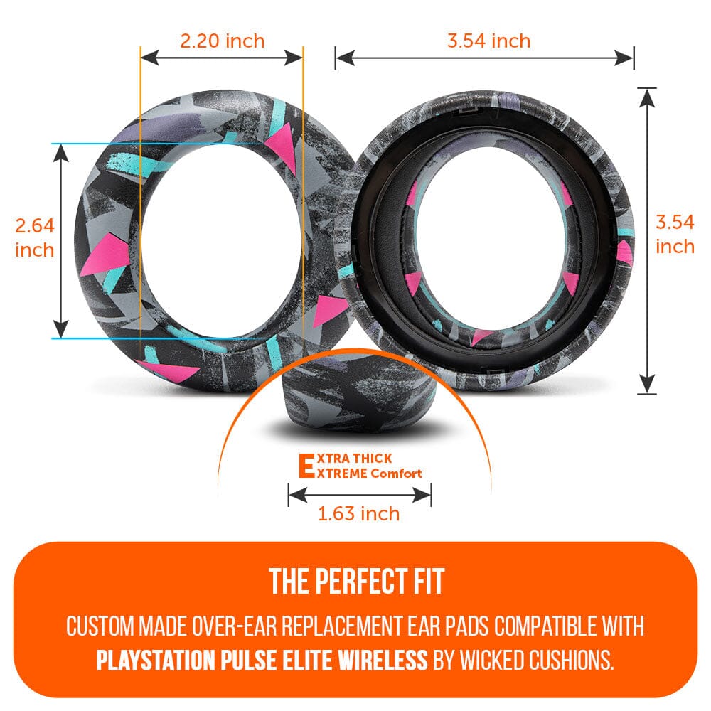 Apos Audio Wicked Cushions Ear Pads PlayStation Pulse Elite PU Leather Earpads - WC PadZ Pulse Elite