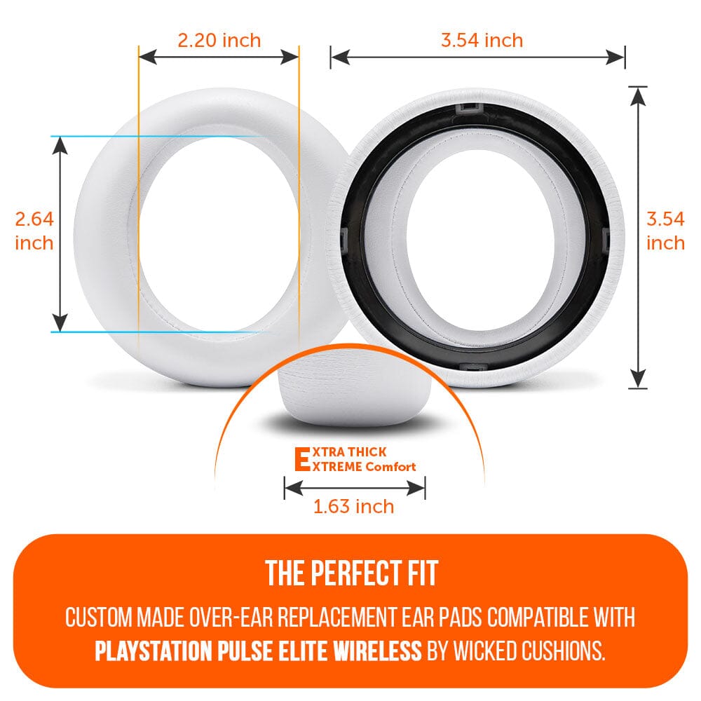 Apos Audio Wicked Cushions Ear Pads PlayStation Pulse Elite PU Leather Earpads - WC PadZ Pulse Elite