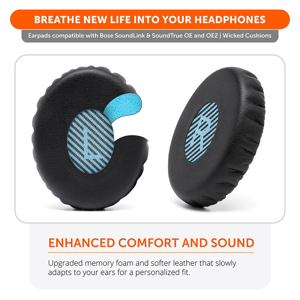 Apos Audio Wicked Cushions Ear Pads Replacement Ear Pads For Bose SoundLink & SoundTrue OE2 (On-EAR) Black