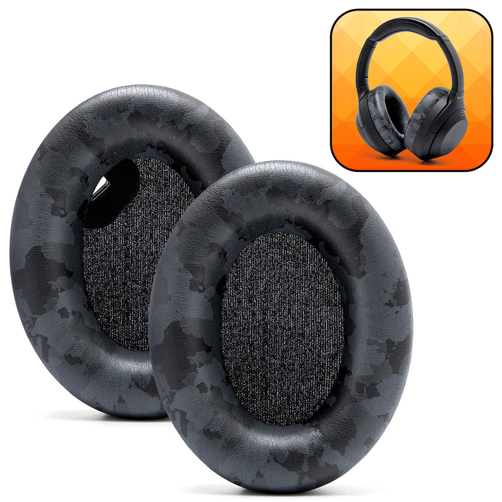 Apos Audio Wicked Cushions Ear Pads Replacement Ear Pads For Sony WH1000XM4 Over-Ear Headphones Black Camo