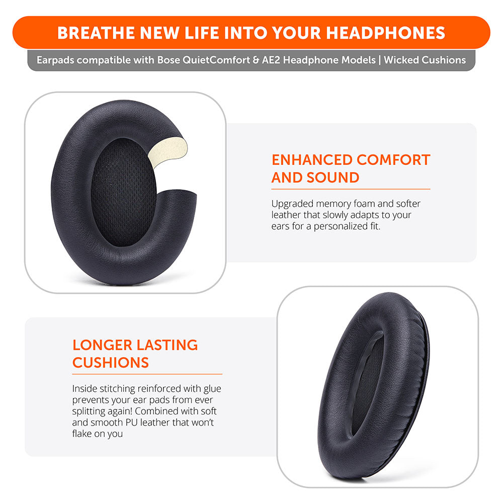 Apos Audio Wicked Cushions Ear Pads Replacement Earpads For Bose QC15 Headphones