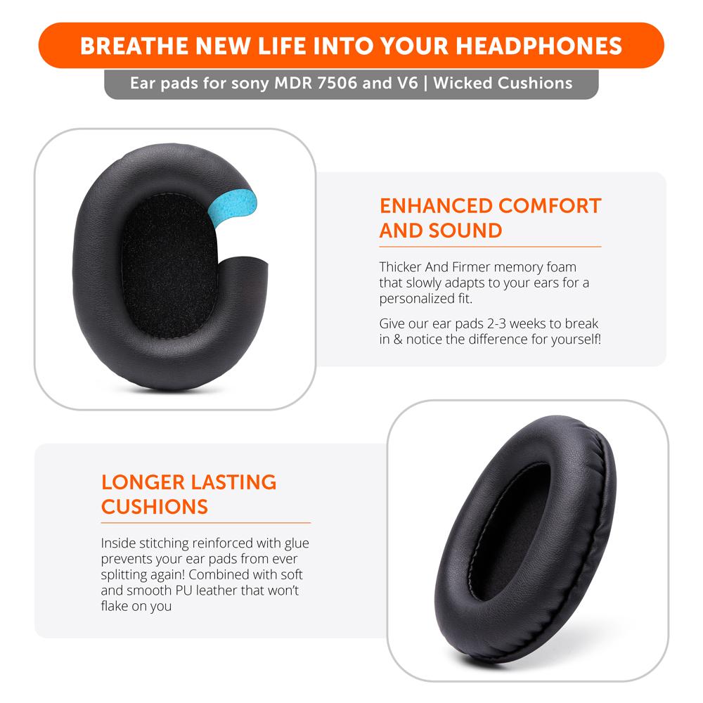 Apos Audio Wicked Cushions Ear Pads Replacement Earpads For Sony MDR 7506