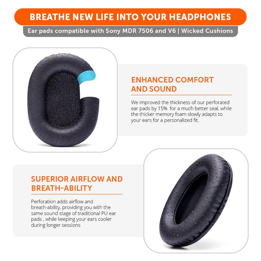 Apos Audio Wicked Cushions Ear Pads Replacement Earpads For Sony MDR 7506