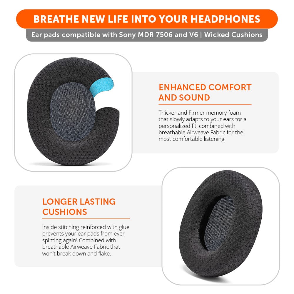 Apos Audio Wicked Cushions Ear Pads Replacement Earpads For Sony MDR 7506
