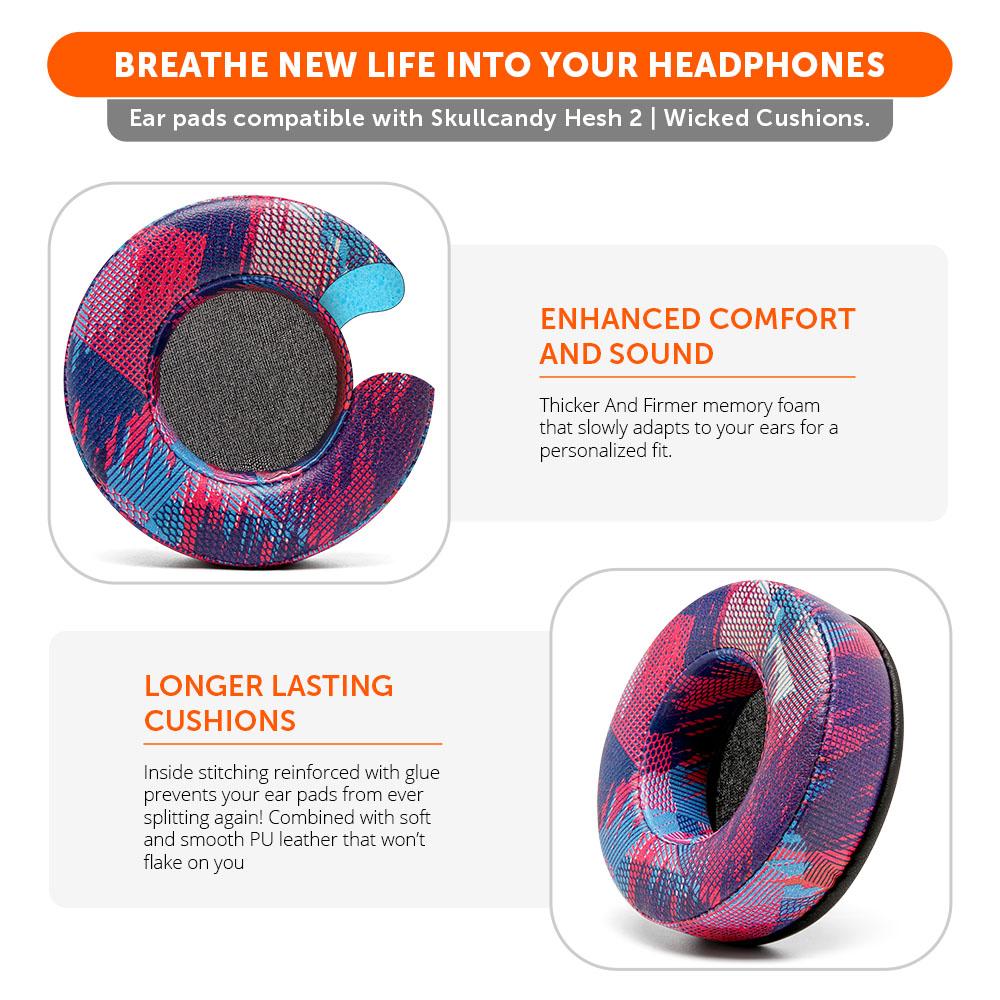Apos Audio Wicked Cushions Ear Pads Skullcandy Hesh 2 Replacement Earpads