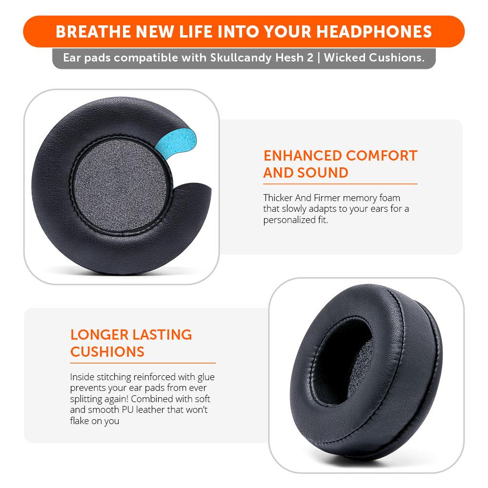 Apos Audio Wicked Cushions Ear Pads Skullcandy Hesh 2 Replacement Earpads