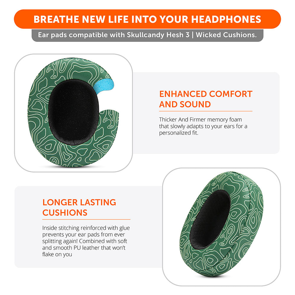 Apos Audio Wicked Cushions Ear Pads Skullcandy Hesh 3, Evo, and Crusher Replacement Earpads