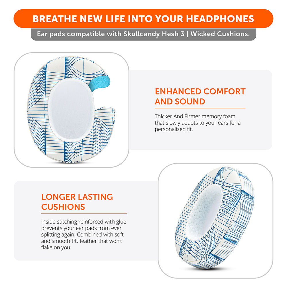 Apos Audio Wicked Cushions Ear Pads Skullcandy Hesh 3, Evo, and Crusher Replacement Earpads