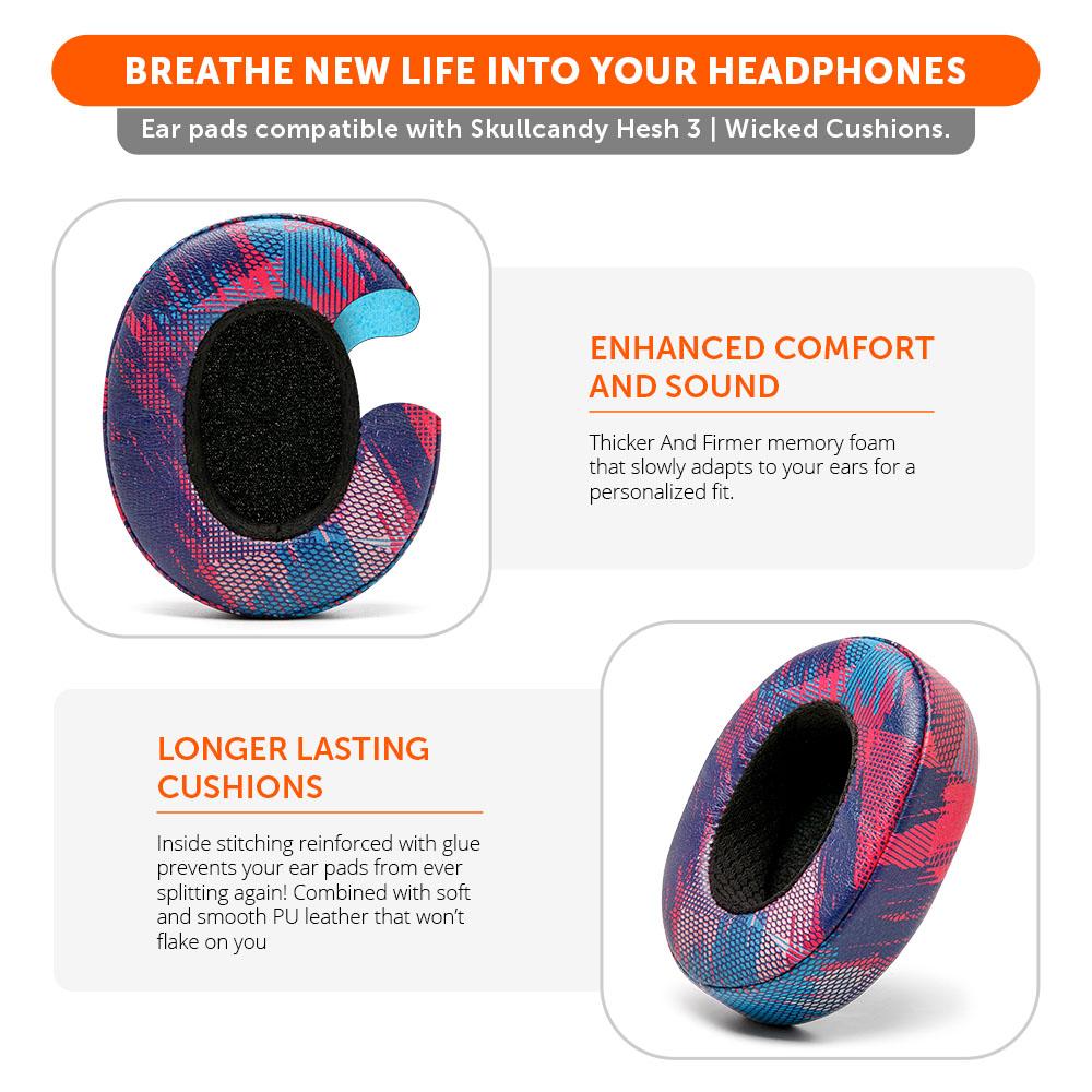 Apos Audio Wicked Cushions Ear Pads Skullcandy Hesh 3, Evo, and Crusher Replacement Earpads