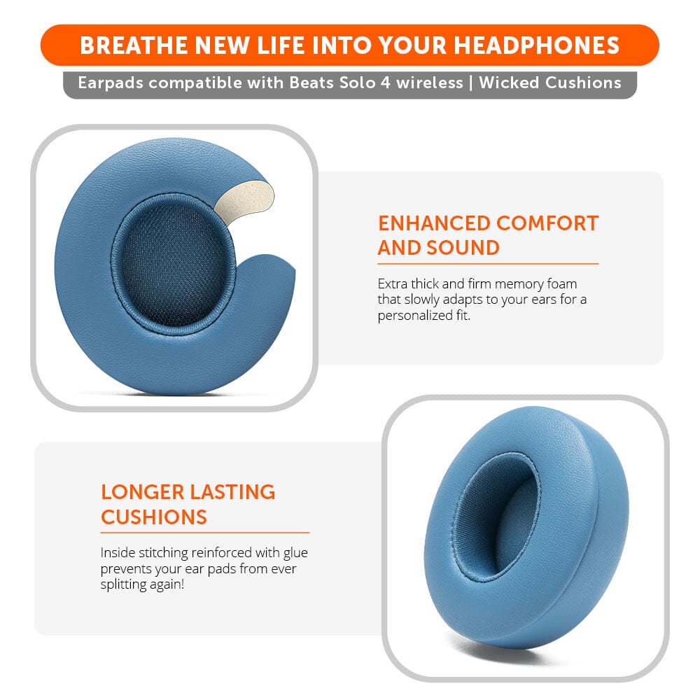 Apos Audio Wicked Cushions Ear Pads Upgraded Beats Solo 4 Earpads - WC PadZ Solo 4