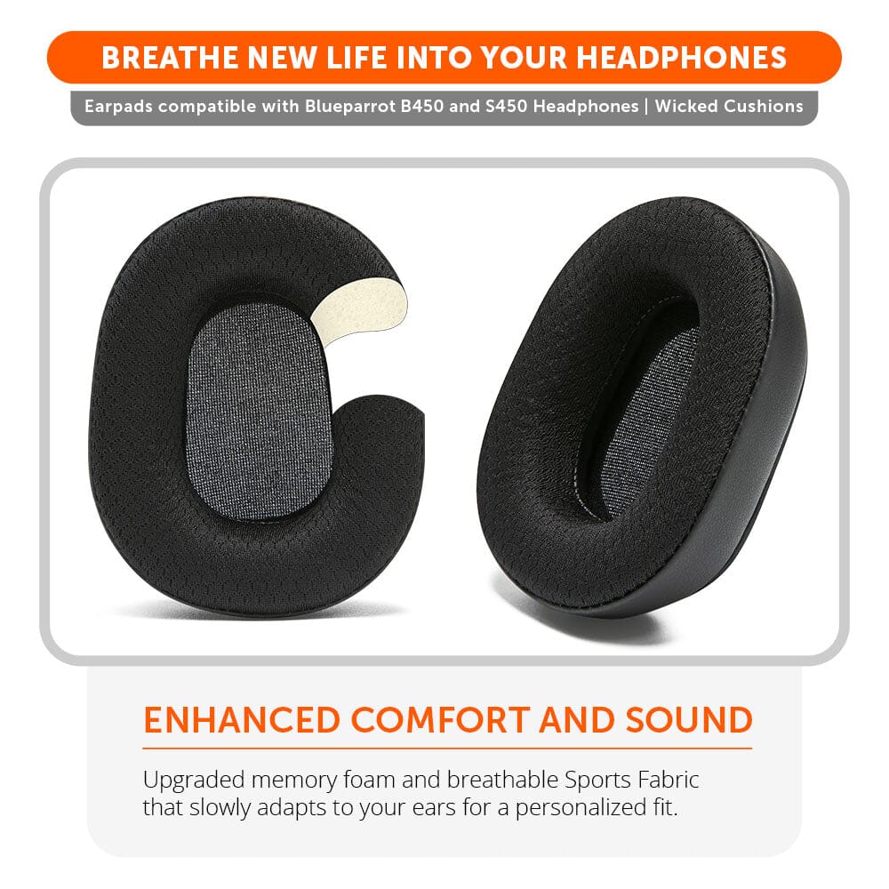 Apos Audio Wicked Cushions Ear Pads Upgraded BlueParrot B450 Earpads - WC PadZ B450