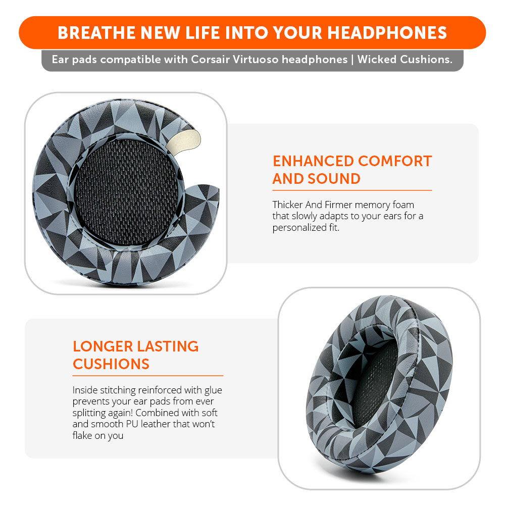 Apos Audio Wicked Cushions Ear Pads Upgraded Corsair Virtuoso Ear pads