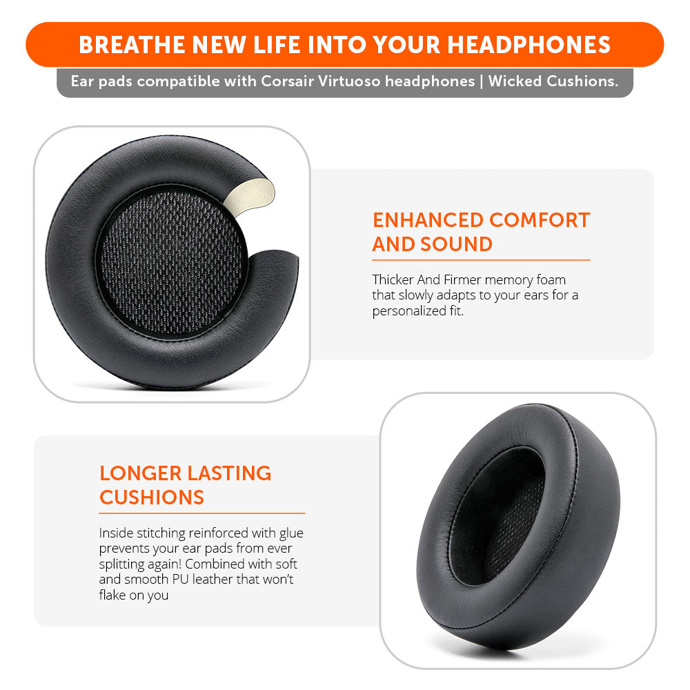 Apos Audio Wicked Cushions Ear Pads Upgraded Corsair Virtuoso Ear pads
