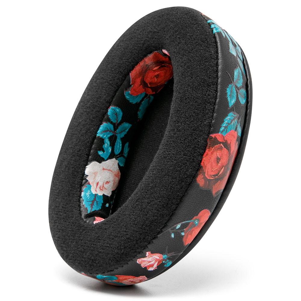 Apos Audio Wicked Cushions Ear Pads Upgraded Gaming Earpads - Hybrid Velour Black Floral
