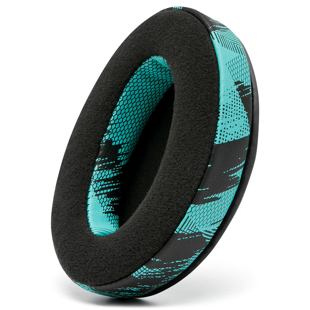 Apos Audio Wicked Cushions Ear Pads Upgraded Gaming Earpads - Hybrid Velour SpeedRacer Cyan