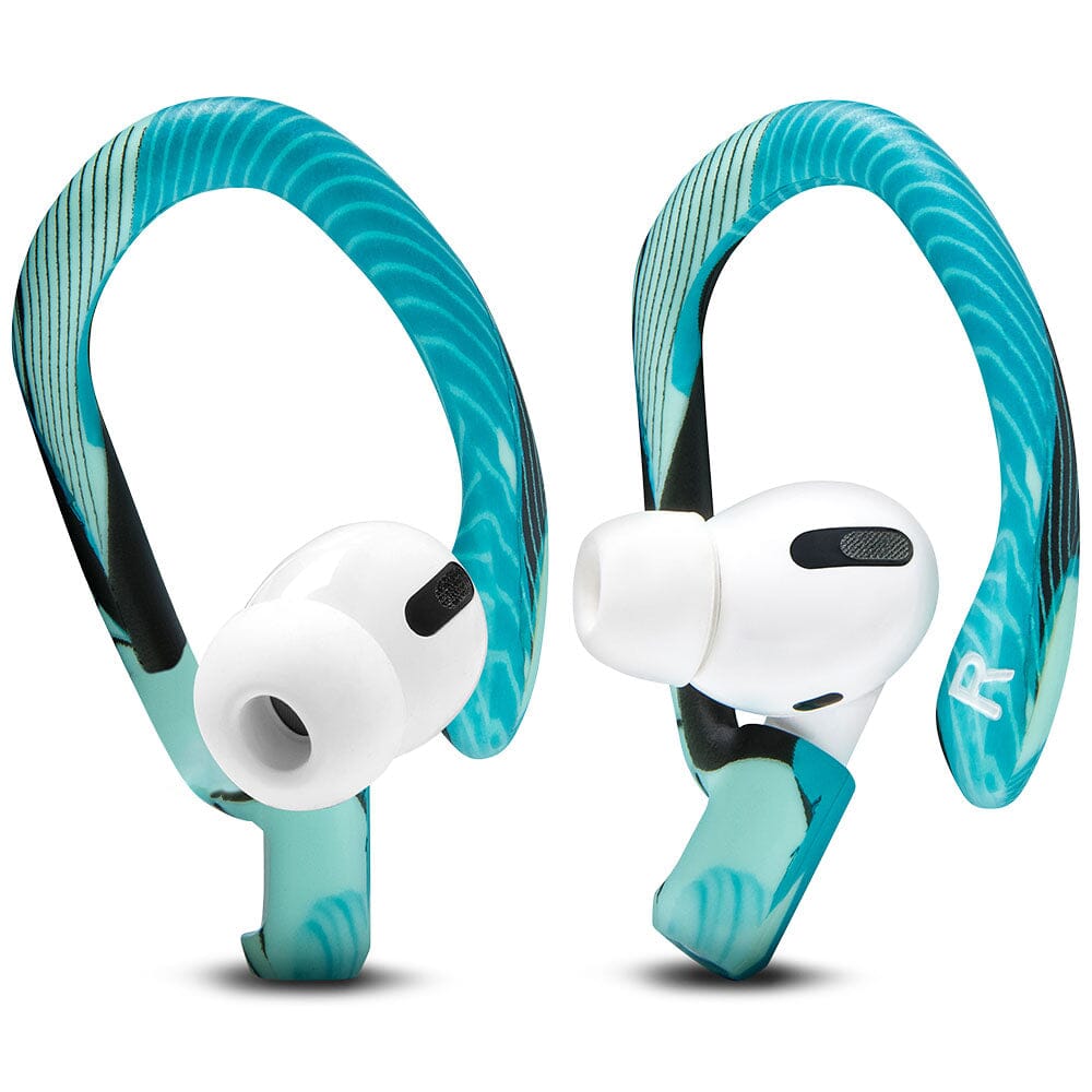 Apos Audio Wicked Cushions Earbuds Earhooks WC HookZ - Over Ear Hooks for Airpods Pro 1, 2 & Airpods 1, 2, 3 Cyan Prism
