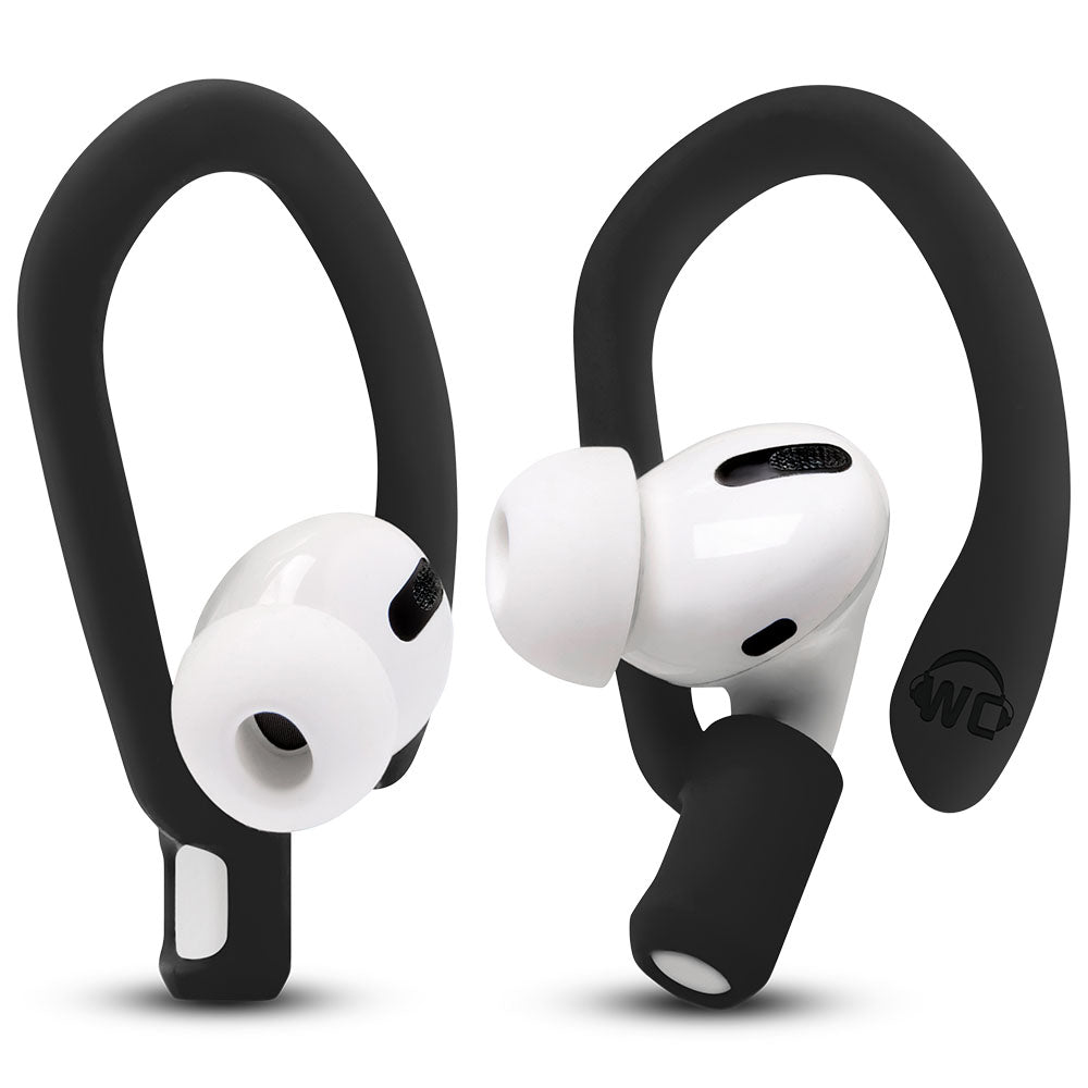 Apos Audio Wicked Cushions Earbuds Earhooks WC HookZ - Over Ear Hooks for Airpods Pro 1, 2 & Airpods 1, 2, 3 Pitch Black