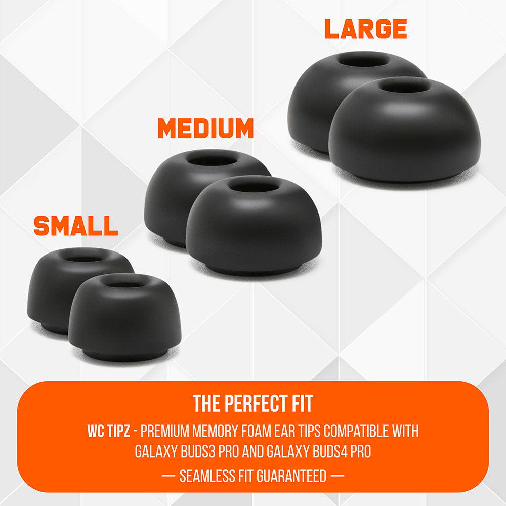 Apos Audio Wicked Cushions Earbuds Foam Tips Galaxy Buds Pro 3 & 4 Memory Foam Ear Tips - WC TipZ Galaxy