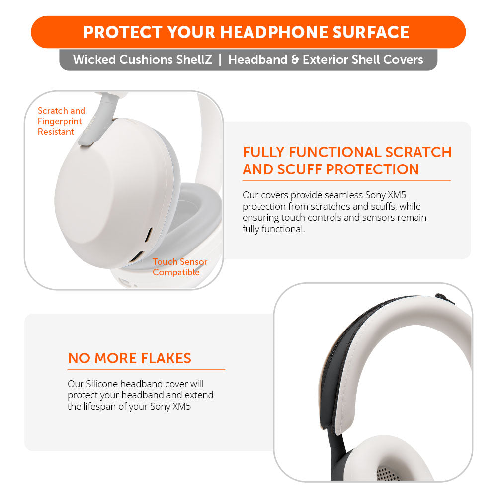 Apos Audio Wicked Cushions Headphone Covers Sony XM5 Protective Shell Cover - WC ShellZ XM5