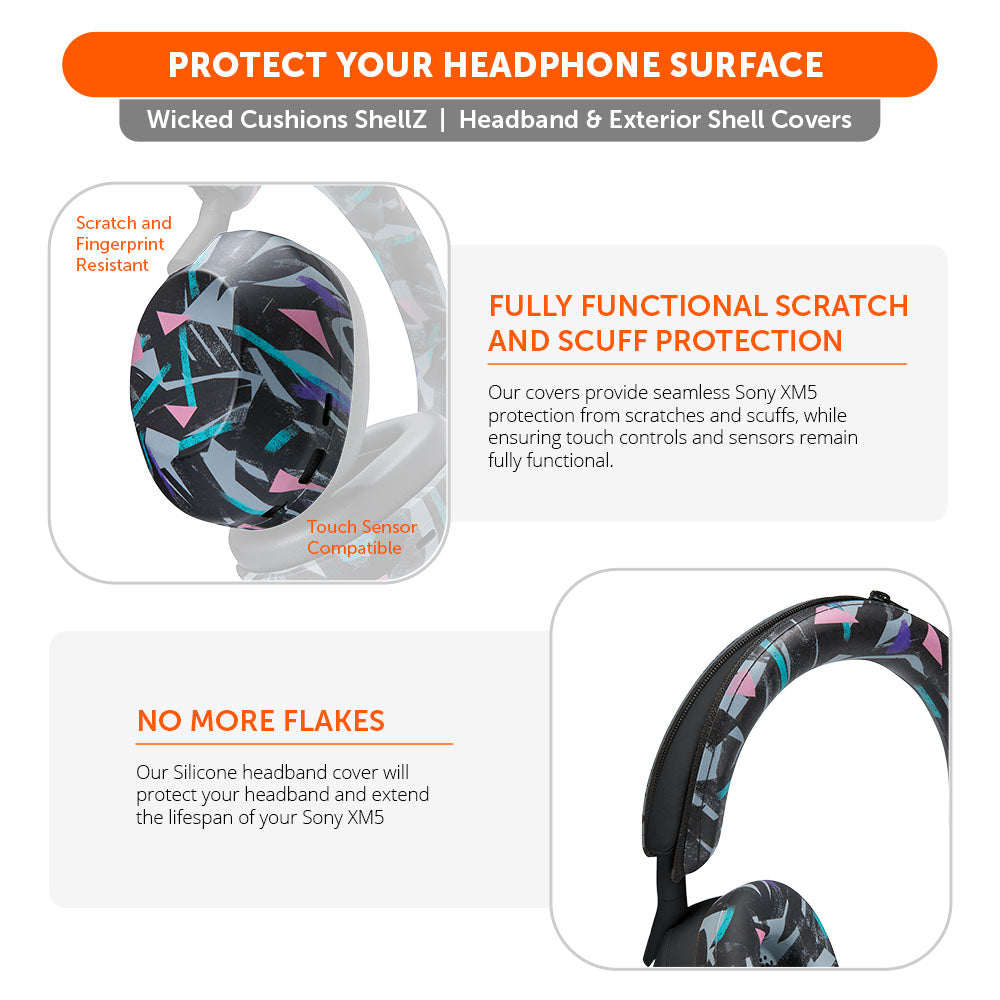 Apos Audio Wicked Cushions Headphone Covers Sony XM5 Protective Shell Cover - WC ShellZ XM5