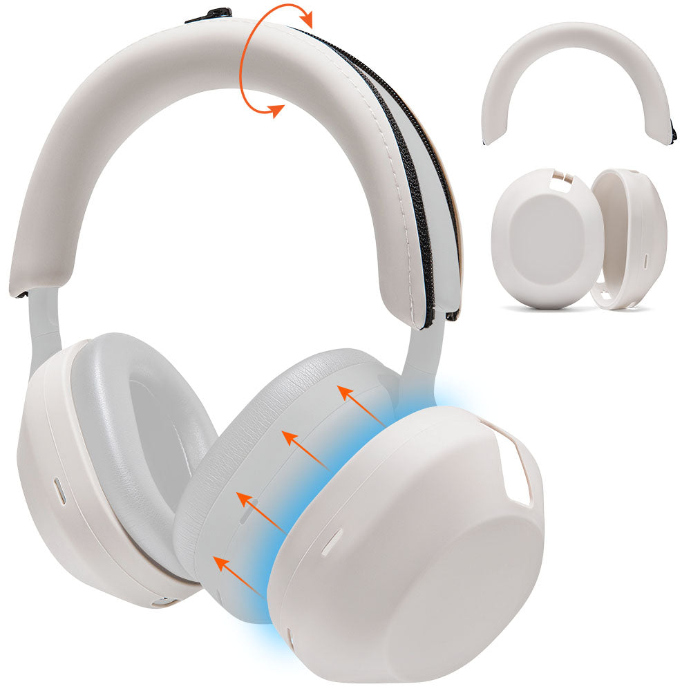Apos Audio Wicked Cushions Headphone Covers Sony XM5 Protective Shell Cover - WC ShellZ XM5 Silver