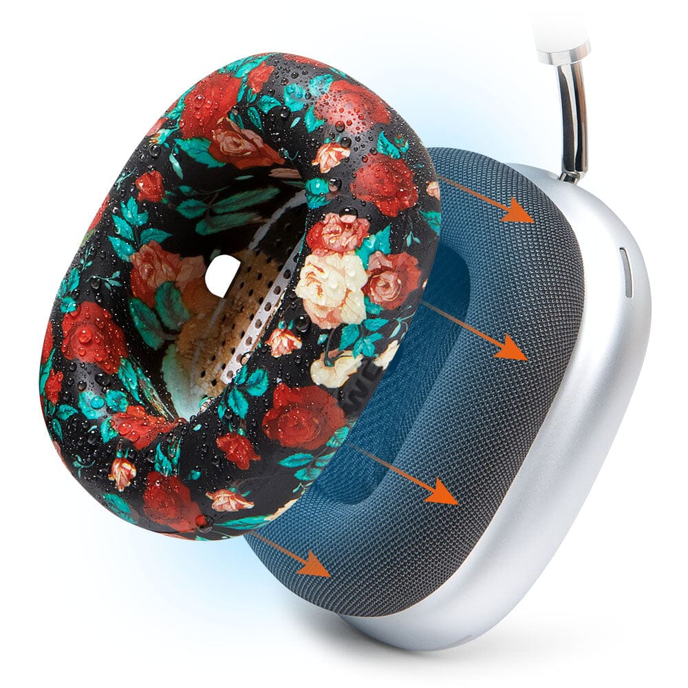 Apos Audio Wicked Cushions Sweat Covers Apple Airpods Max 1 Earpad Sweat Covers - WC SweatZ Max Black Floral