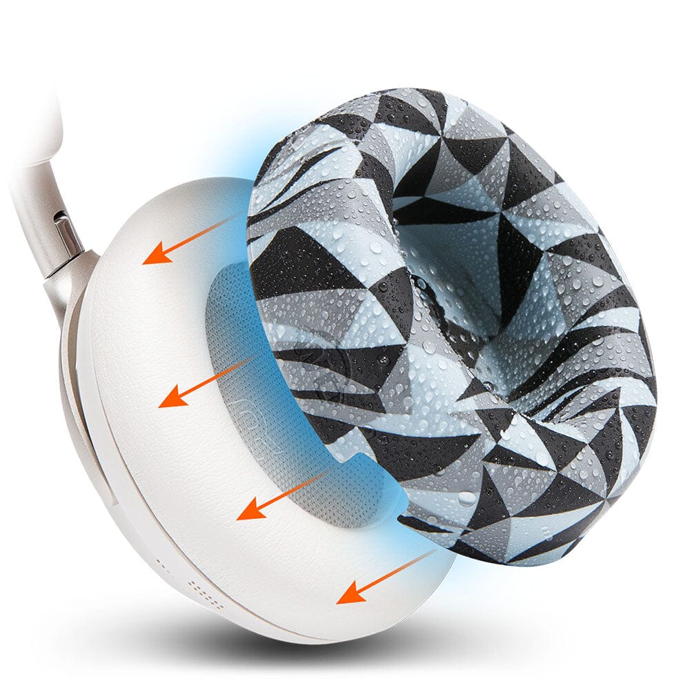 Apos Audio Wicked Cushions Sweat Covers Bose QuietComfort Ultra Gen 1 & Gen 2 Earpad Sweat Covers - WC SweatZ QC Ultra Geo Grey