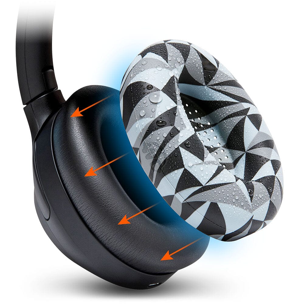 Apos Audio Wicked Cushions Sweat Covers Sony WH-1000XM4 Earpad Sweat Covers - WC SweatZ Geo Grey