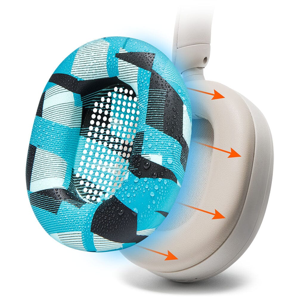 Apos Audio Wicked Cushions Sweat Covers Sony WH-1000XM5 Earpad Sweat Covers - WC SweatZ Cyan Prism
