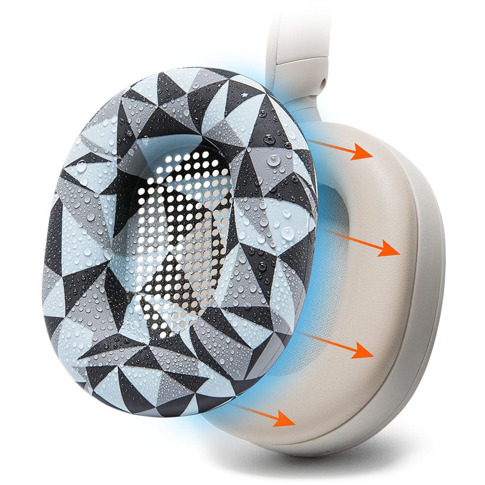 Apos Audio Wicked Cushions Sweat Covers Sony WH-1000XM5 Earpad Sweat Covers - WC SweatZ Geo Grey