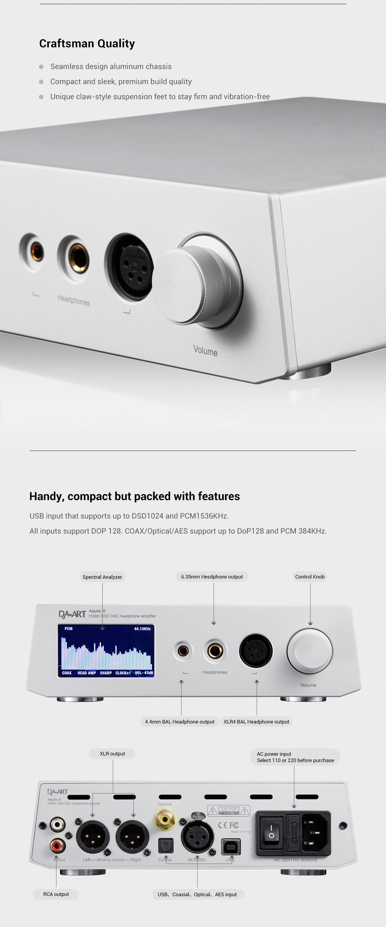 Apos Audio xDuoo DAC (Digital-to-Analog Converter) Yulong DA-ART Aquila III Desktop DAC/Pre-amp/Amp