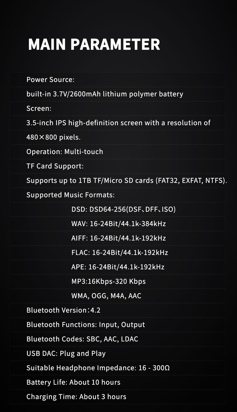Apos Audio xDuoo DAP (Digital Audio Player) xDuoo X5 Portable Hi-Res Lossless Music Player