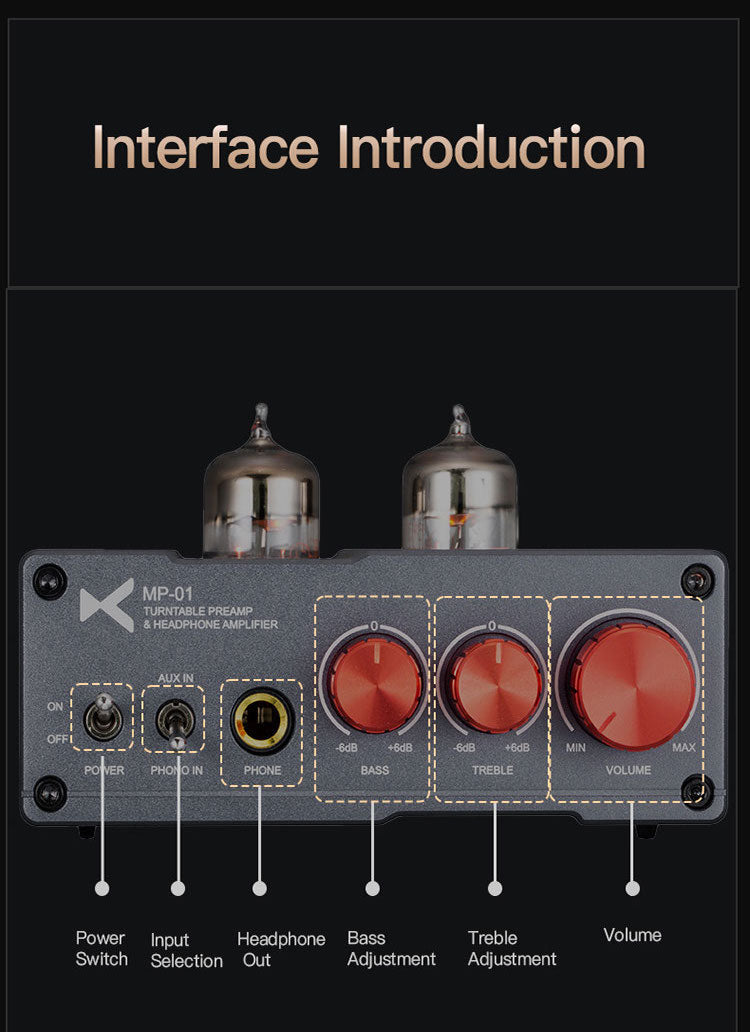 Apos Audio xDuoo Headphone Amp (Tube) xDuoo MP-01 Tube Phono Preamp & Headphone Amplifier