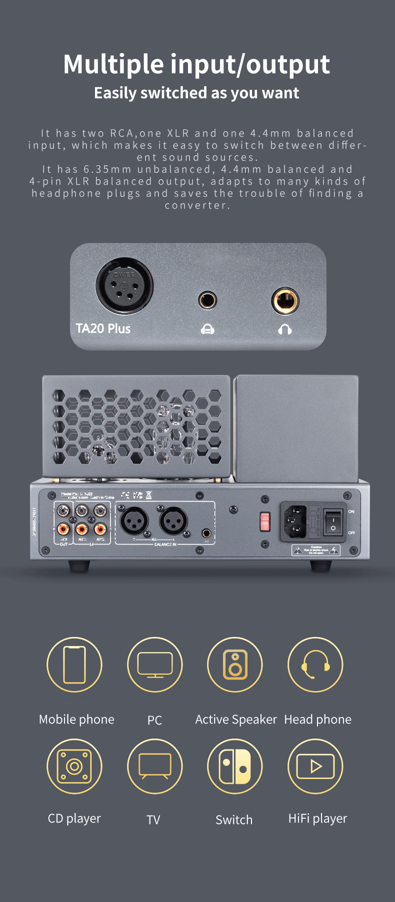 Apos Audio xDuoo Headphone Amp (Tube) xDuoo TA20 Plus Balanced Tube Headphone Amplifier
