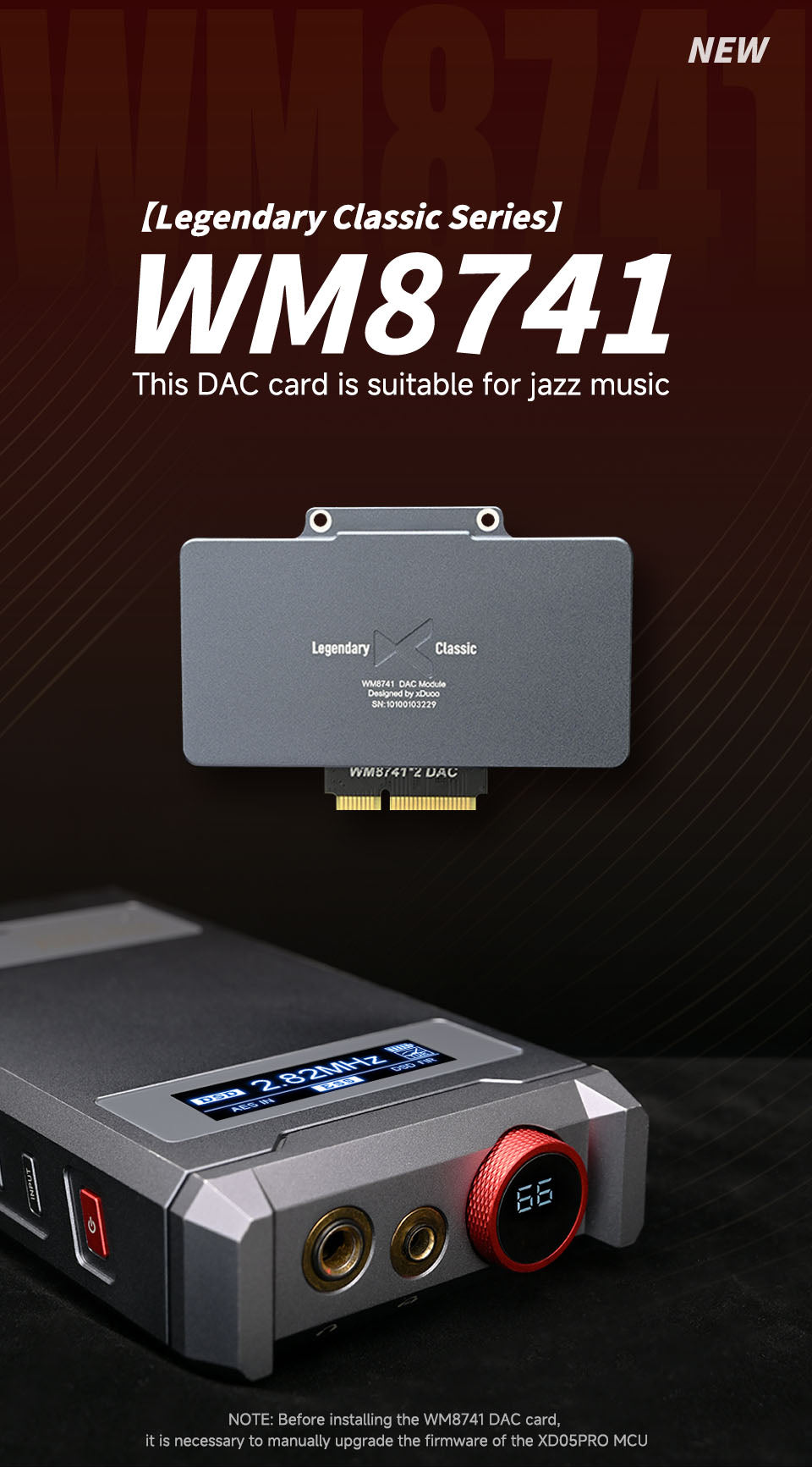 Apos Audio xDuoo Headphone DAC/Amp xDuoo WM8741 DAC Card FOR XDUOO XD05PRO HARD NUCLEUS MODULAR DAC/AMP