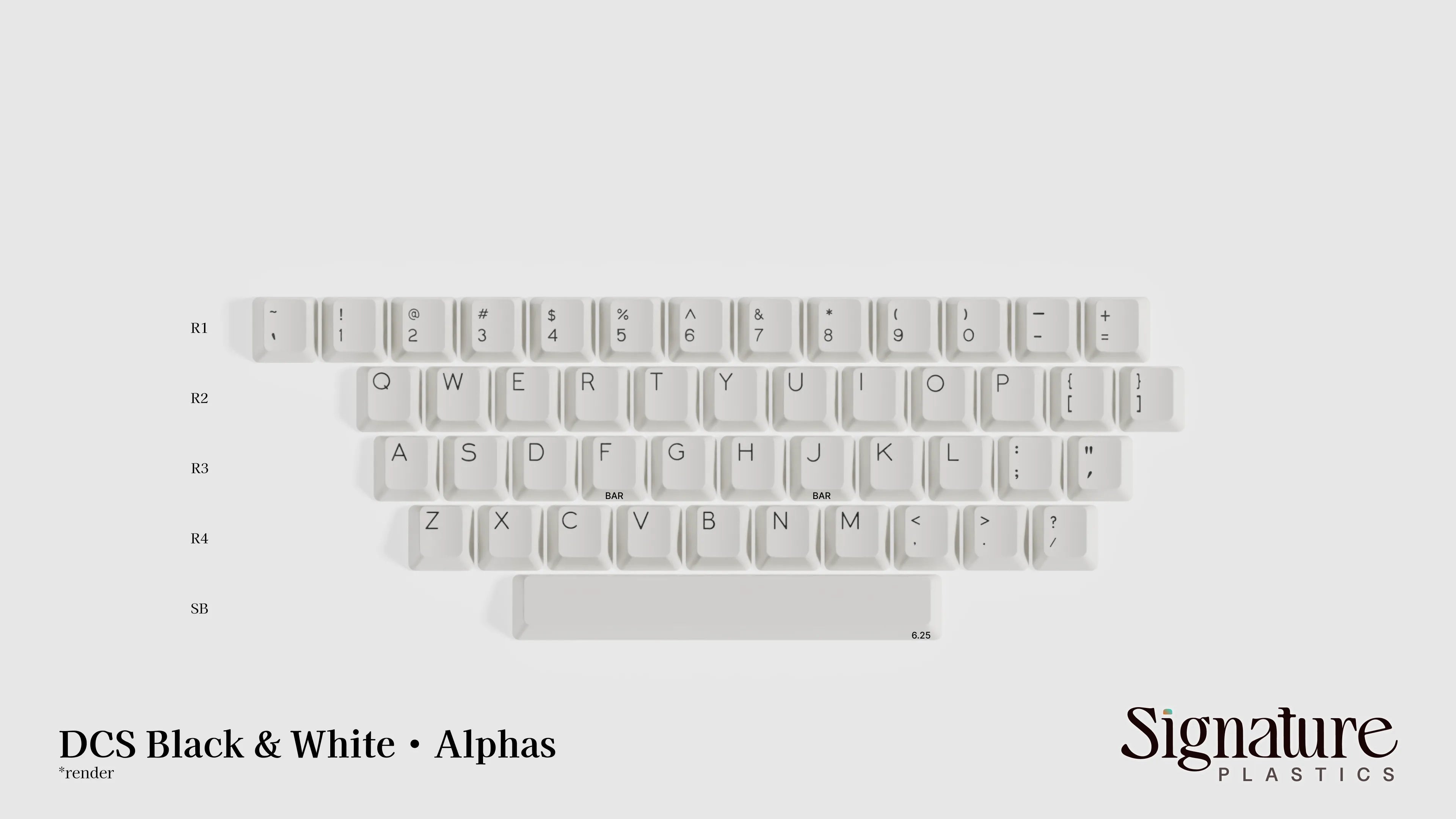 DCS Black & White Keycap Set