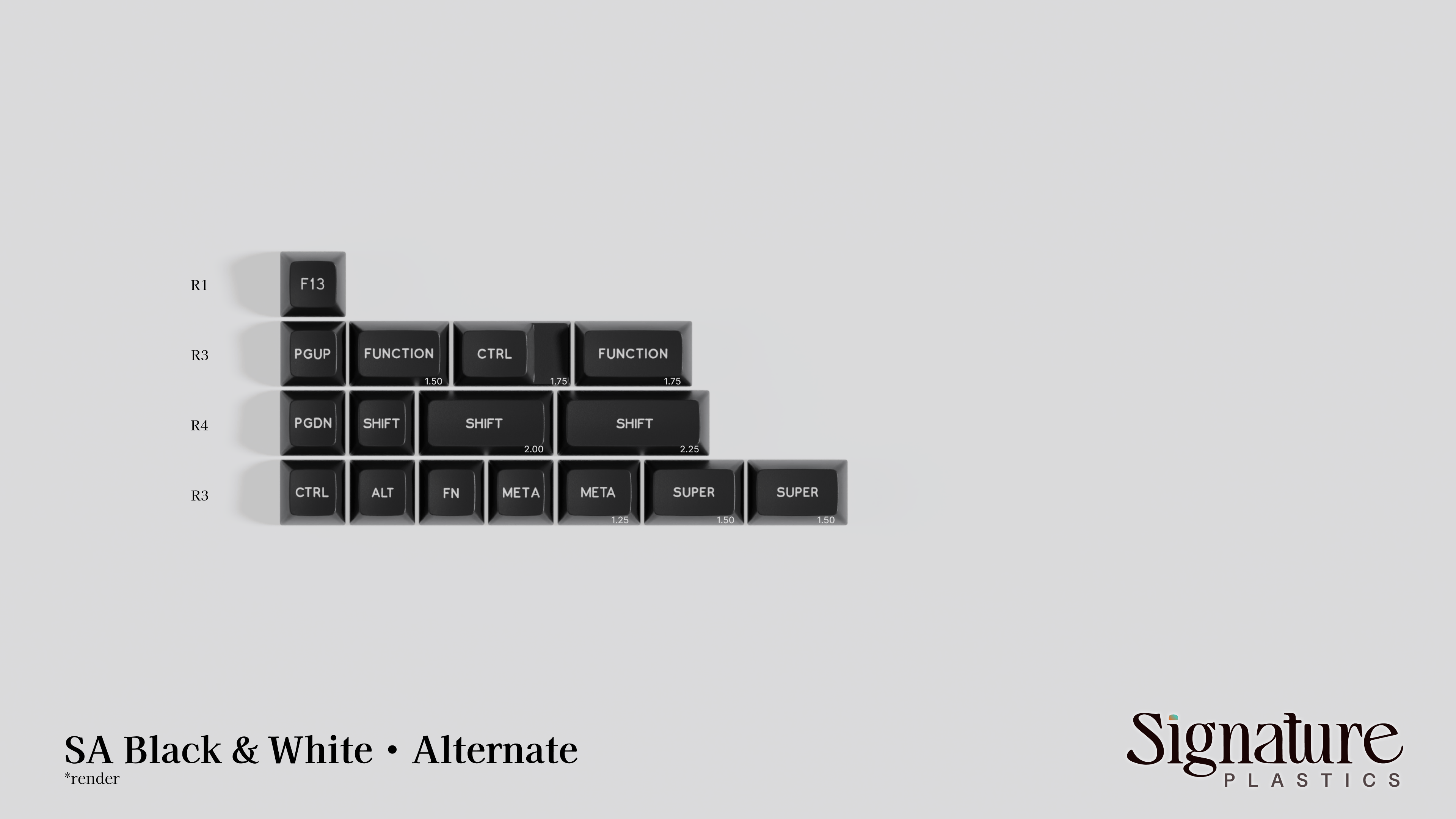 SA Black & White Keycap Set