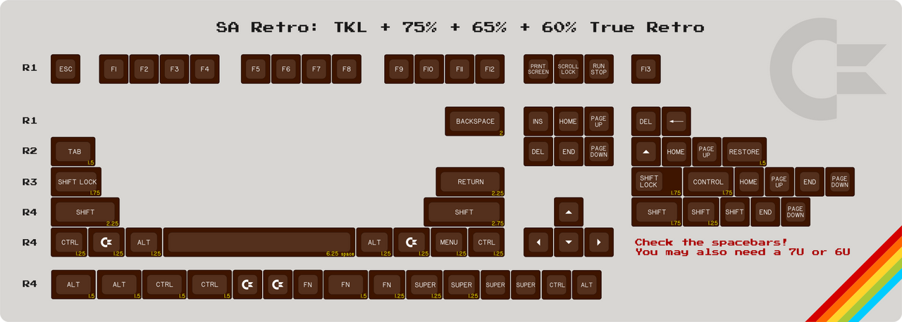 Apos Audio Signature Plastics Keycaps SA Retro Keycap Set TKL Modifiers