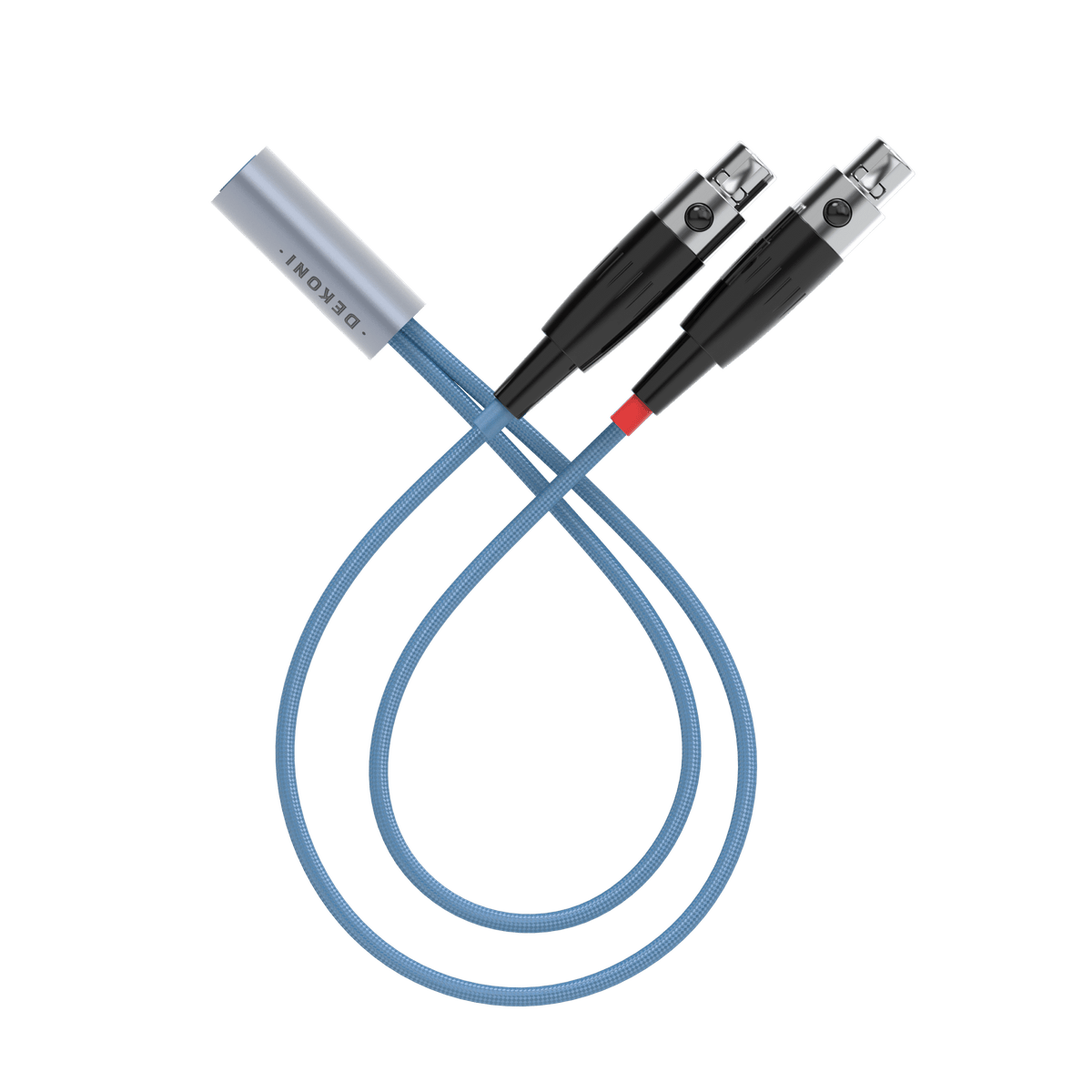 Postsplit 4-Pin Mini-XLR Connectors with Blue Nylon Woven Jacket