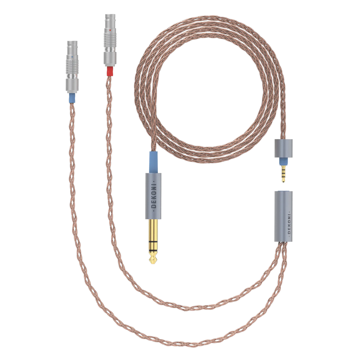 Dekoni Audio Ensemble 1/4" 52" PCUHD Cable with 2 Pin Utopia Lemo Headphone Connectors