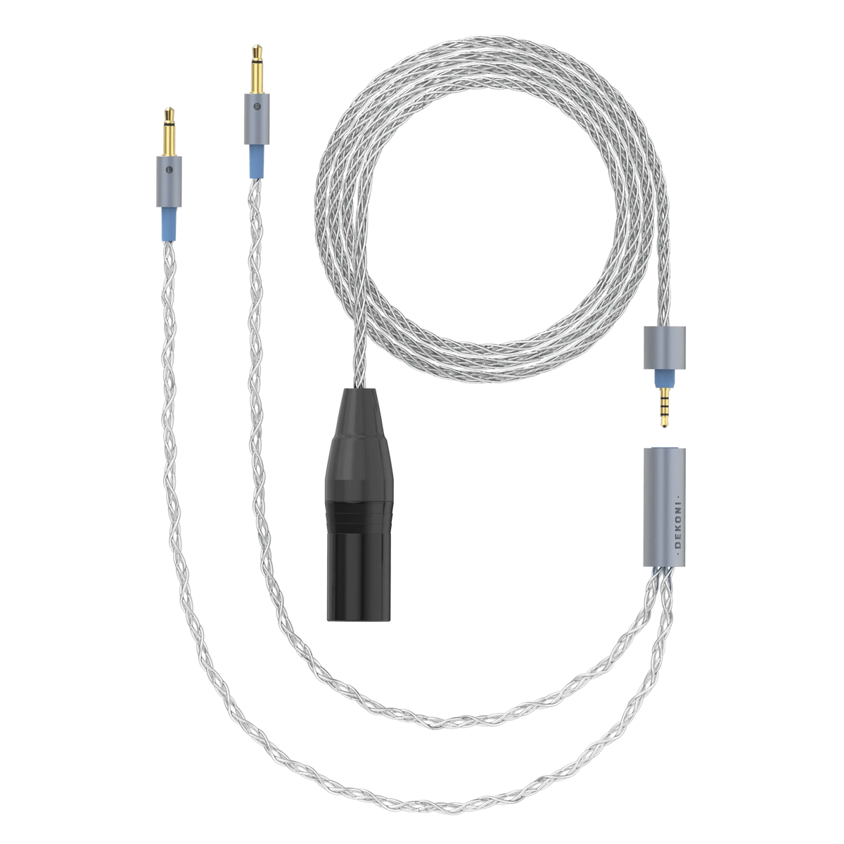 Dekoni Audio Ensemble 4-Pin XLR 64" Braided Cable Cable with 3.5mm Headphone Connectors