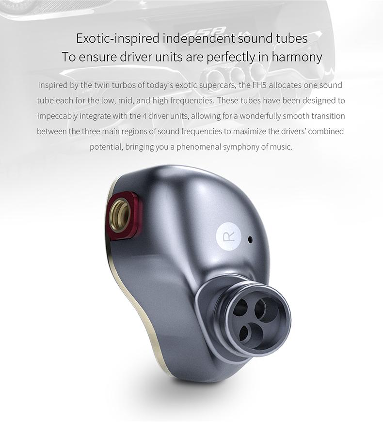 Apos Audio FiiO Earphone / In-Ear Monitor (IEM) FiiO FH5 Quad Driver Hybrid In-Ear Monitors (IEMs)