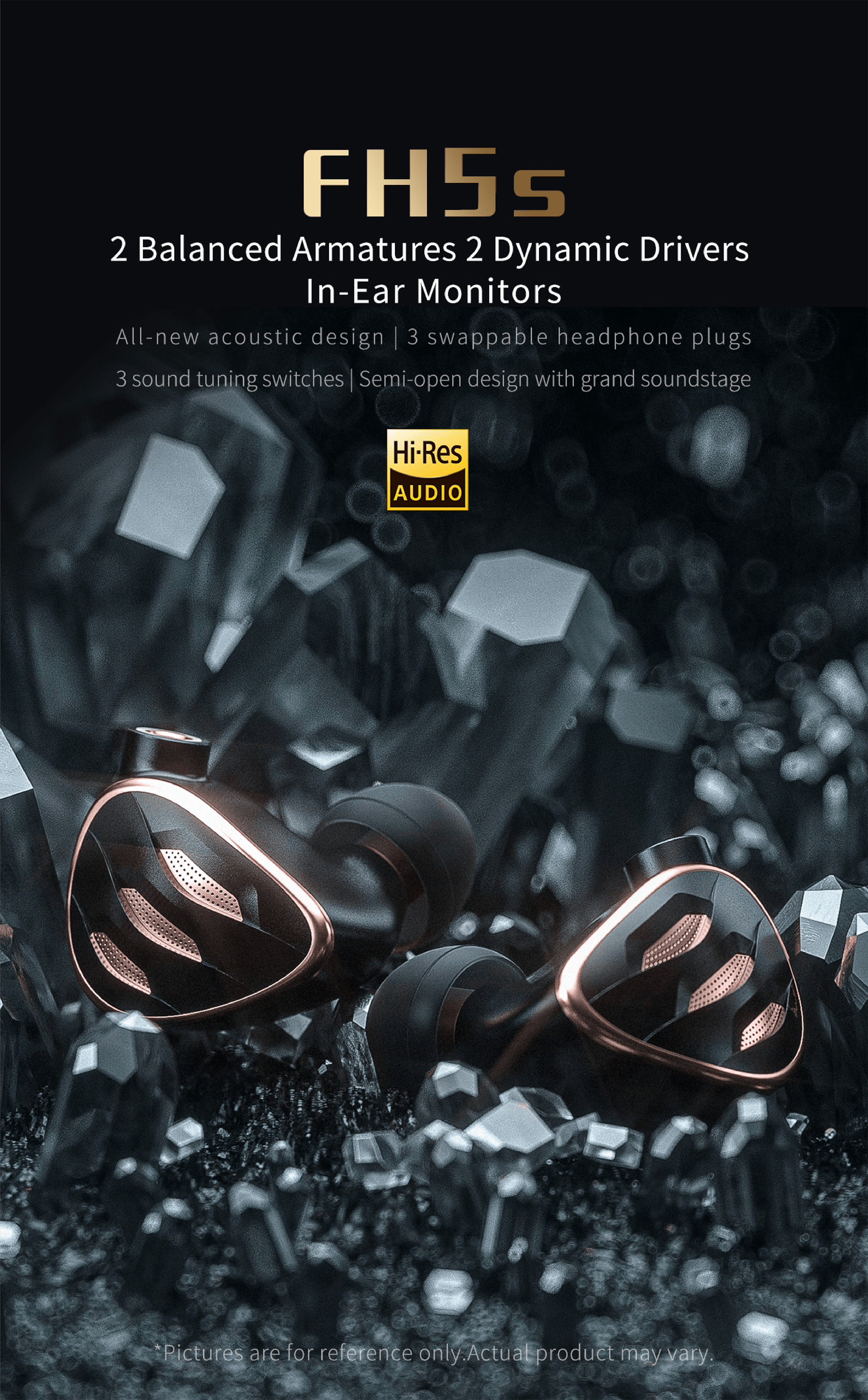Apos Audio FiiO Earphone / In-Ear Monitor (IEM) FiiO FH5s Hybrid Semi-Open Back IEM