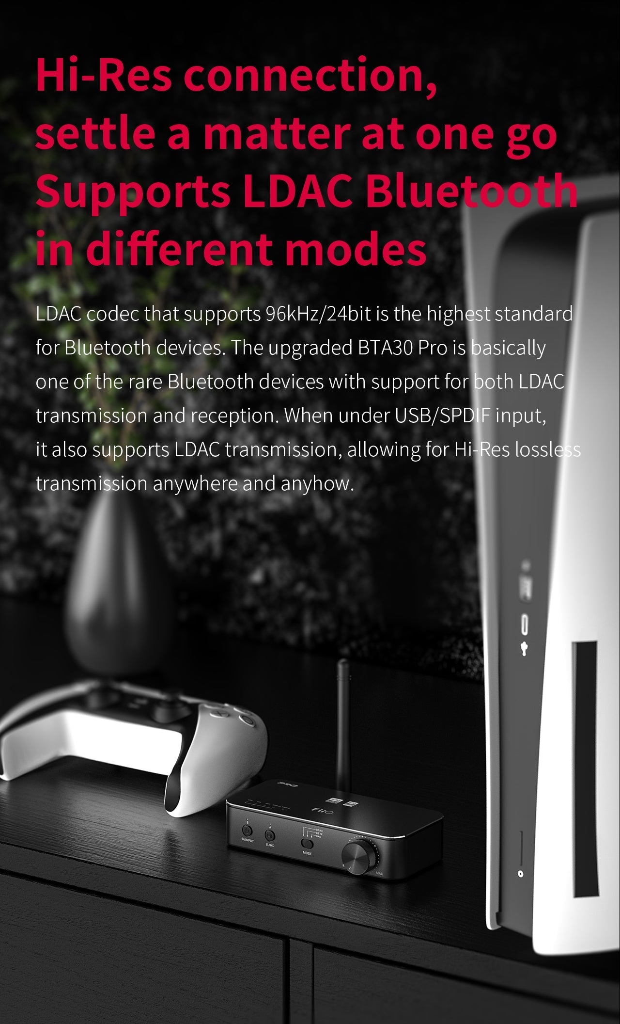 Apos Audio FiiO Headphone DAC/Amp FiiO BTA30 Pro Hi-Fi Bluetooth Transceiver
