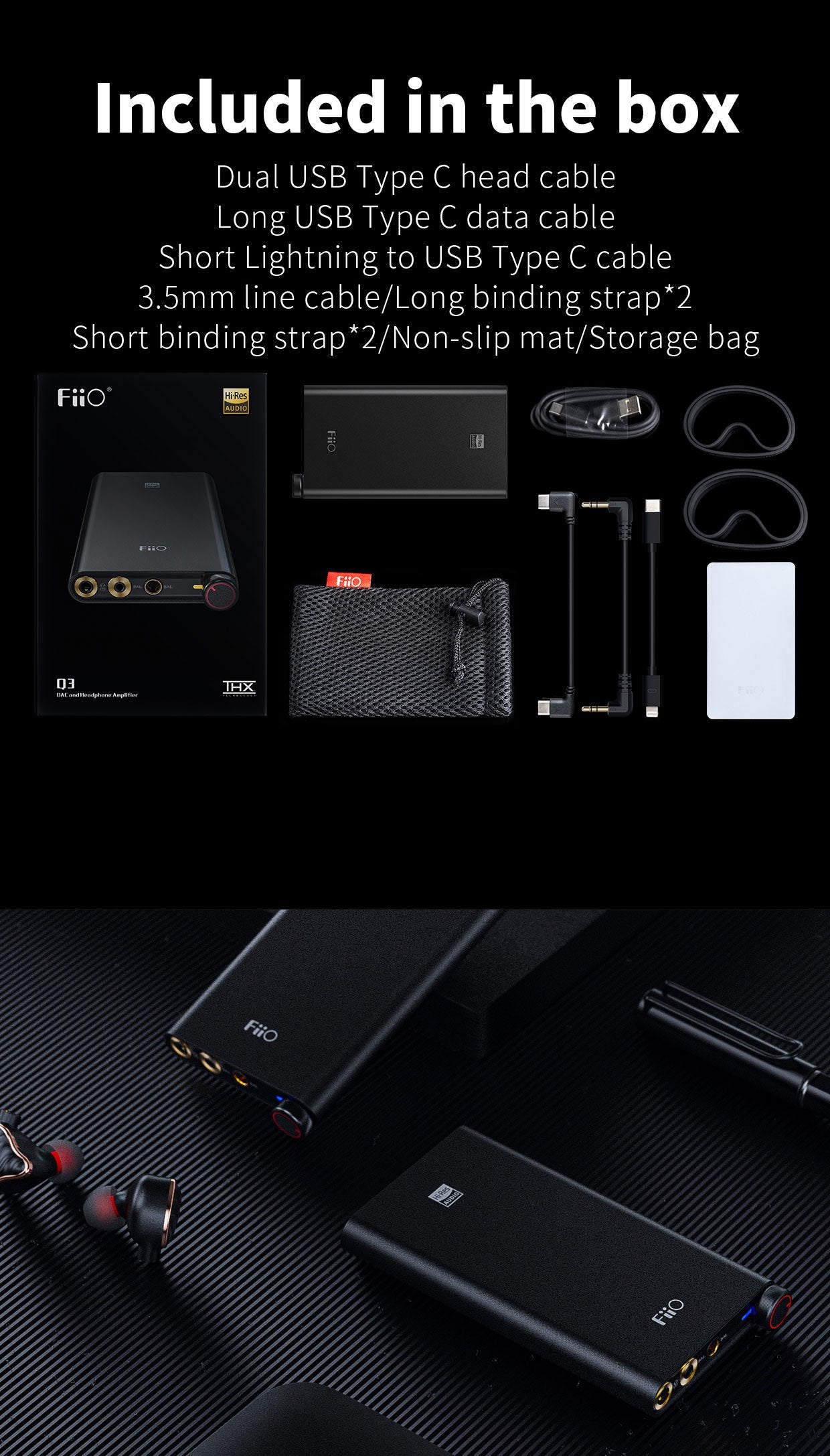 Apos Audio FiiO Headphone DAC/Amp FiiO Q3 THX Portable Balanced DAC/Amp