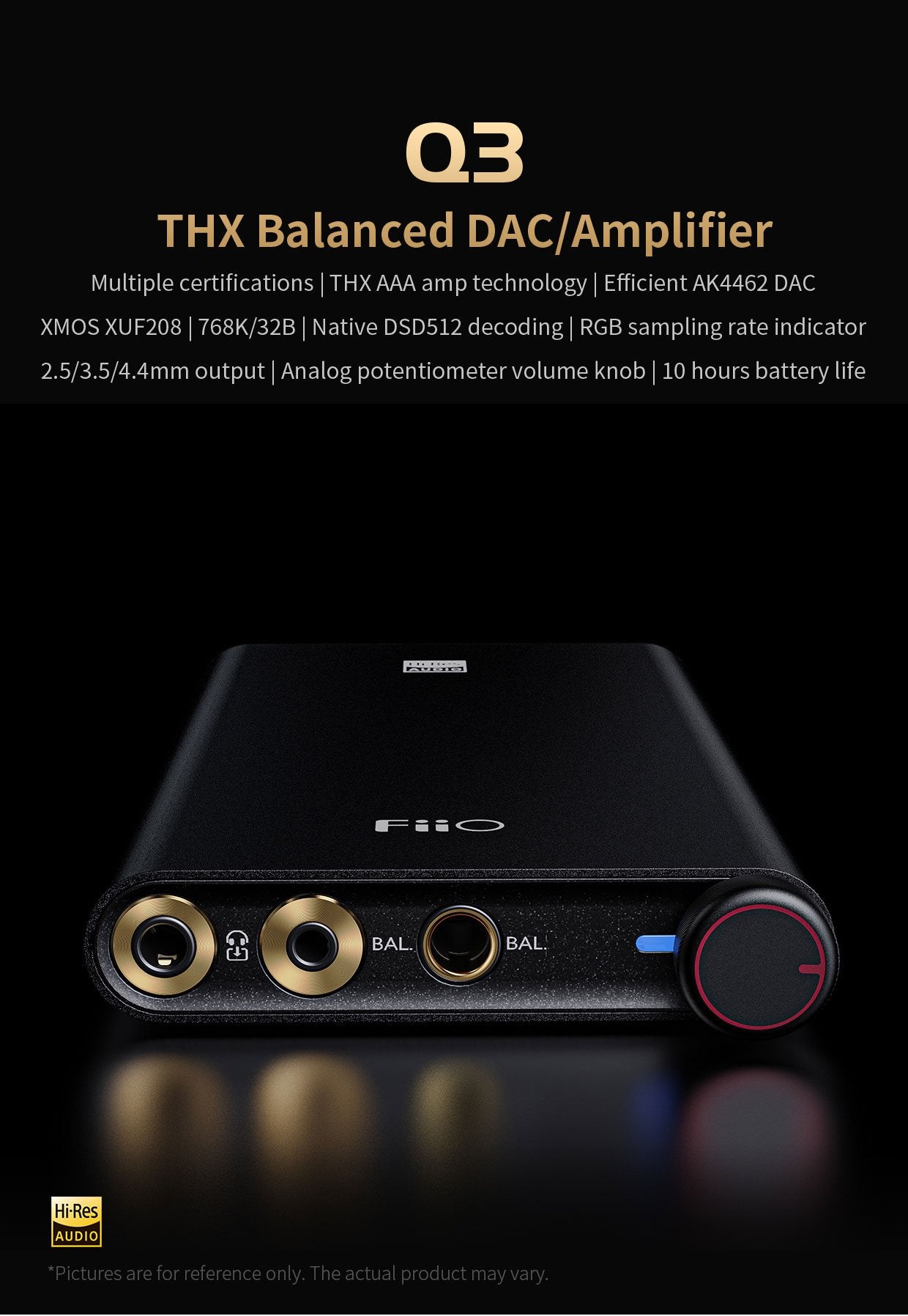 Apos Audio FiiO Headphone DAC/Amp FiiO Q3 THX Portable Balanced DAC/Amp