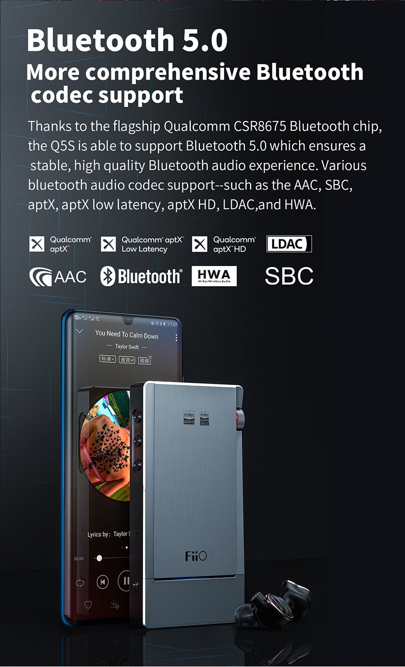 FiiO Q5s Bluetooth Headphone DAC/Amp